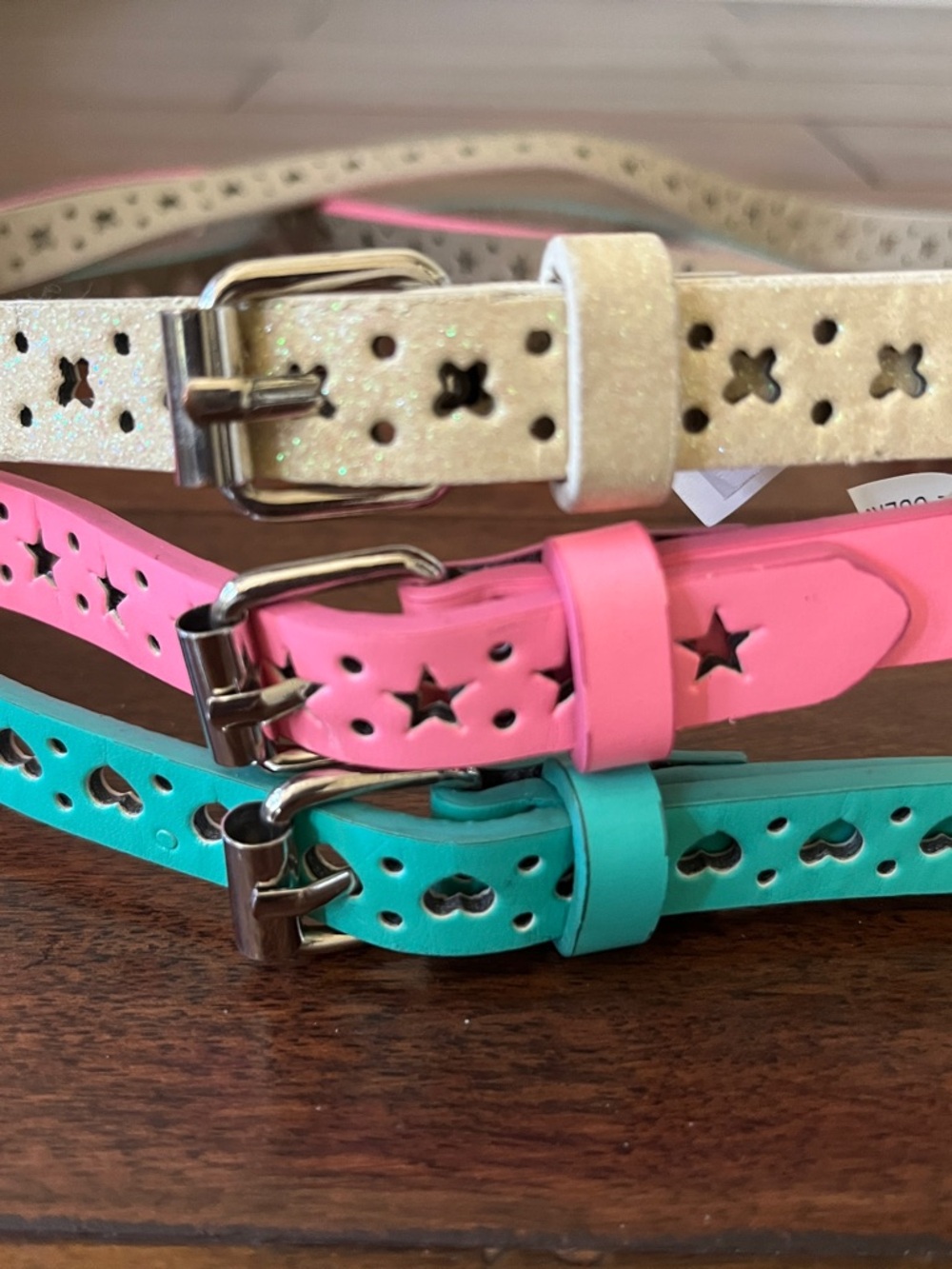 Target Kids Belts Set - Gold Glitter, Pink, Teal